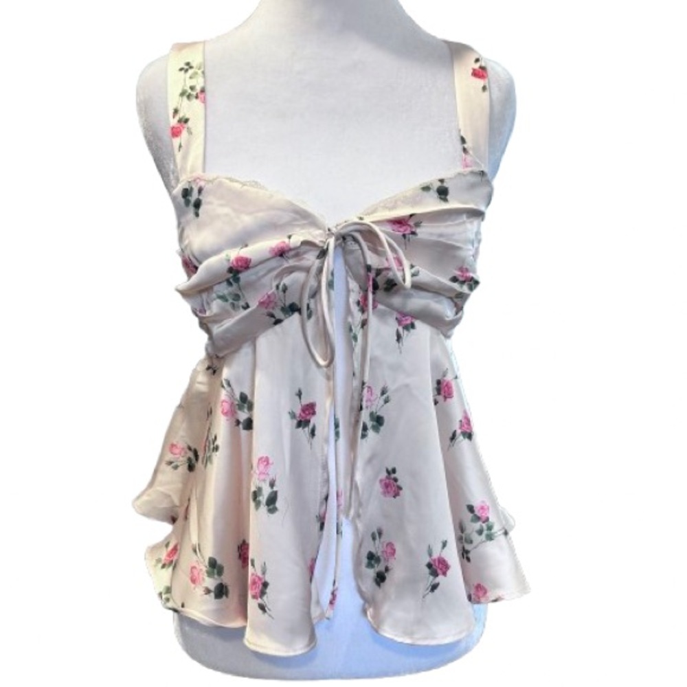 NWT Y2K Princess Polly Algeria Floral Top Baby Doll Fairycore Balletcore Size 8